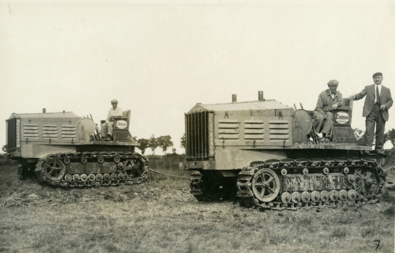 Agricultural tractors with caterpillar tracks, c.1920