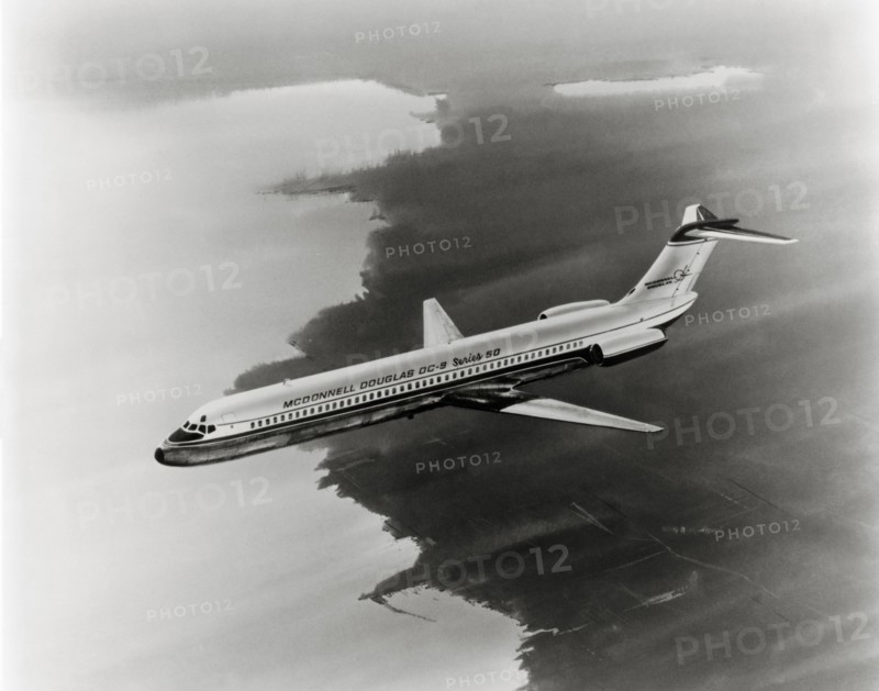 Douglas DC-9 airliner during flight