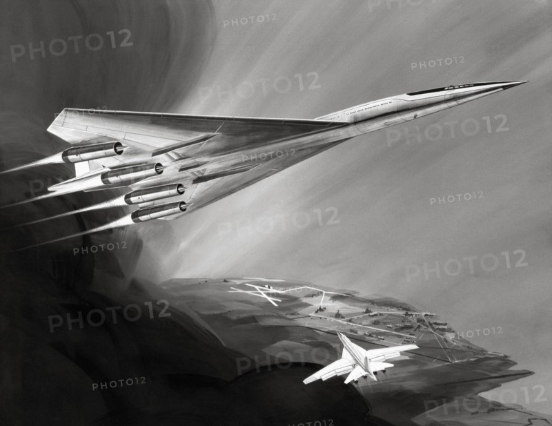 Vue d'artiste du Boeing 2707 datée de 1970
