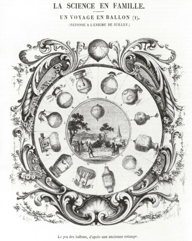 Gravure du jeu des ballons, 1850