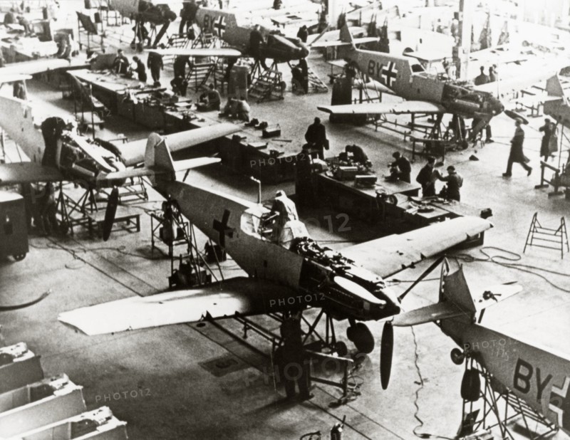 Messerschmitt fighter planes assembly plant, 1940