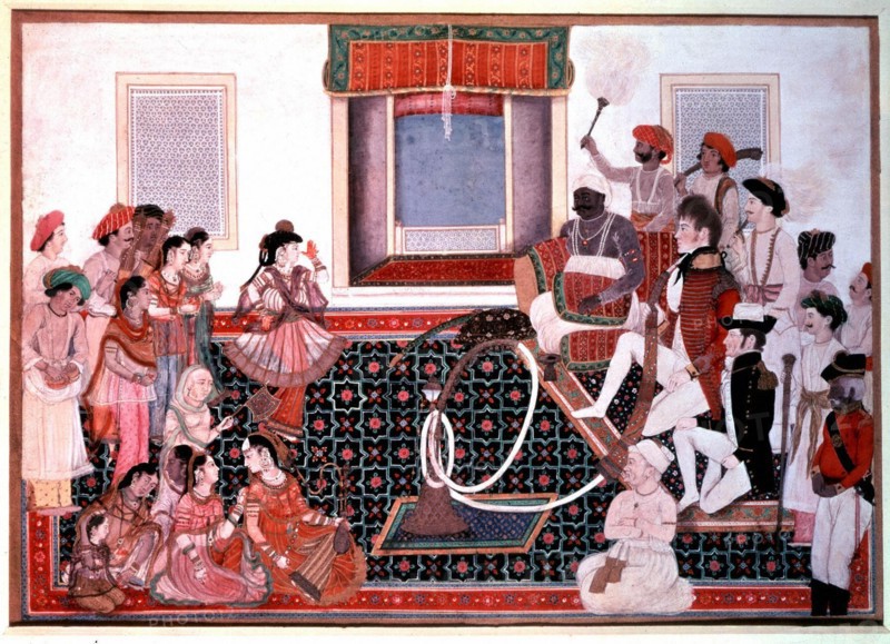 Un prince indien (Mahadaji Sindhia) donne un spectacle en l'honneur du vice-roi anglais à Delhi