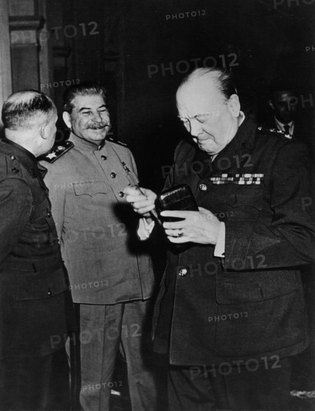 Yalta conference. Stalin and Winston S. Churchill during a break (February 1945)