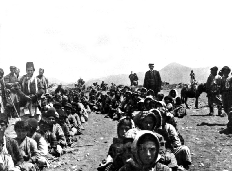 On the beach of Bazit, Armenian refugees waiting to embark