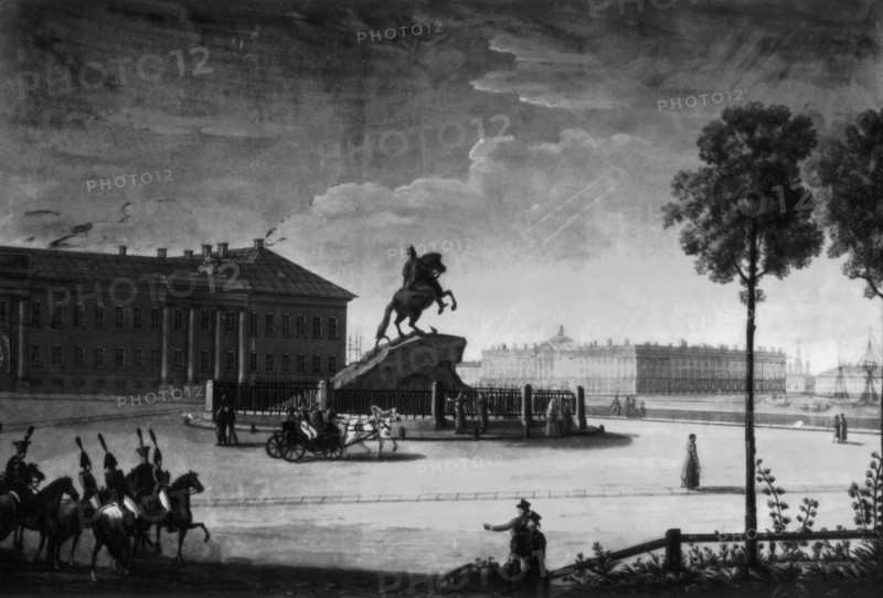 Vue de la place de Pierre le Grand et du sénat de Saint-Pétersbourg