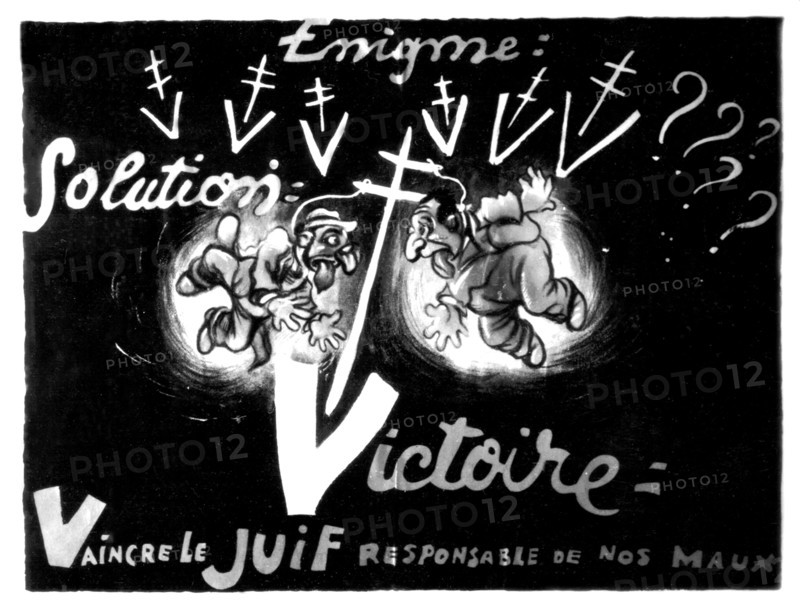 Anti-Semitism graffiti from the Résistance movement period