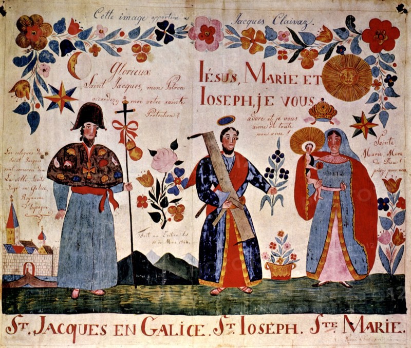 Ex-Voto : Saint Jacques en Galice, saint Joseph et sainte Marie.