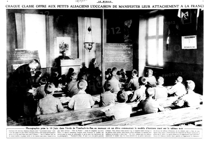 Une école en Alsace en 1915