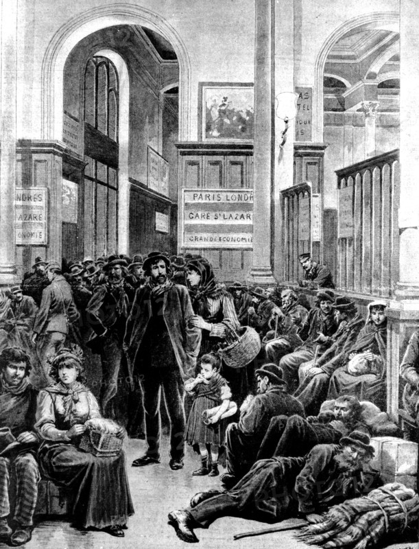 Les émigrants italiens à la gare Saint-Lazare