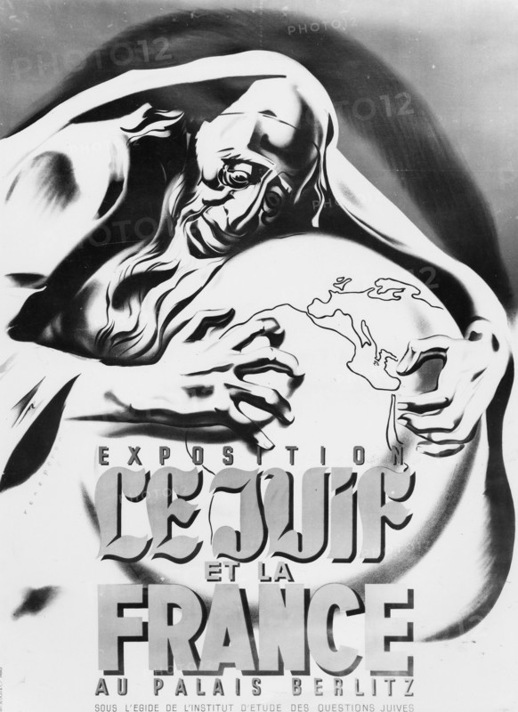 "Le juif et la France". Affiche antisémite de R. Péron