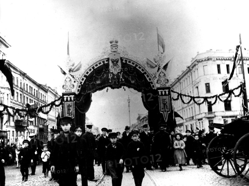 View of a street in Moscow during Loubet's travels in Russia