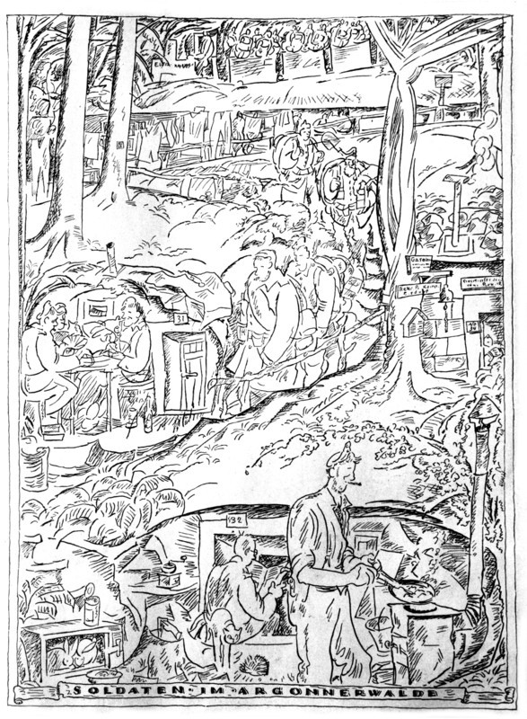 Hensner, Soldats allemands dans la forêt d'Argonne