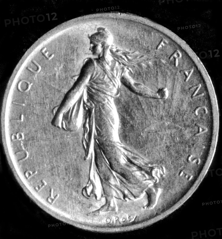French coin minted under Napoleon III: 'la Semeuse'
