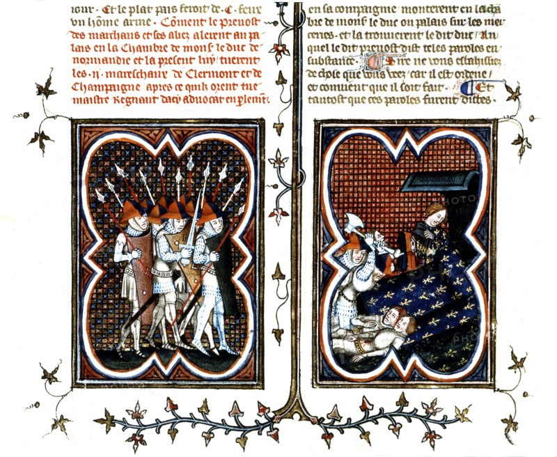 Grandes chroniques de France, Meurtre des maréchaux de Normandie et de Champagne