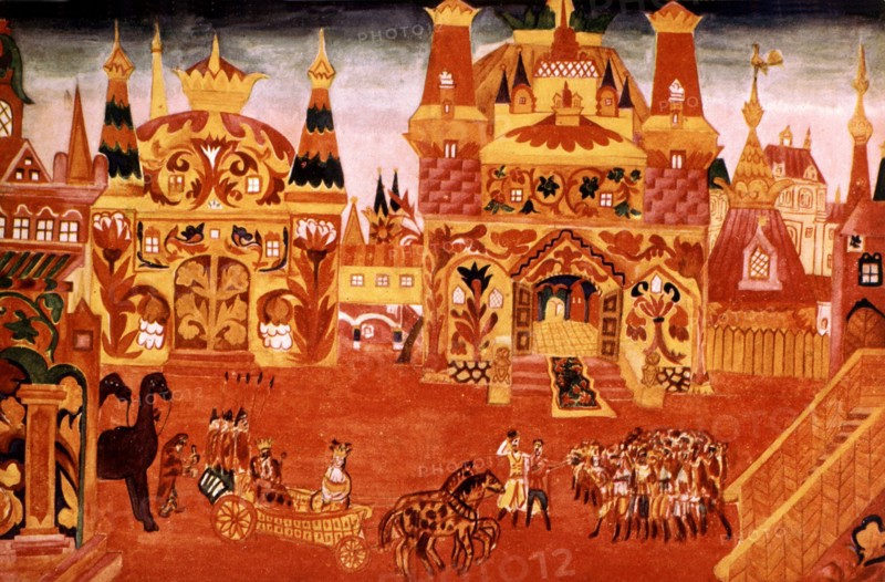 Natalia Gontcharova (1881-1962). Maquette et décor du "Coq d'Or" de Rimsky-Korsakoff