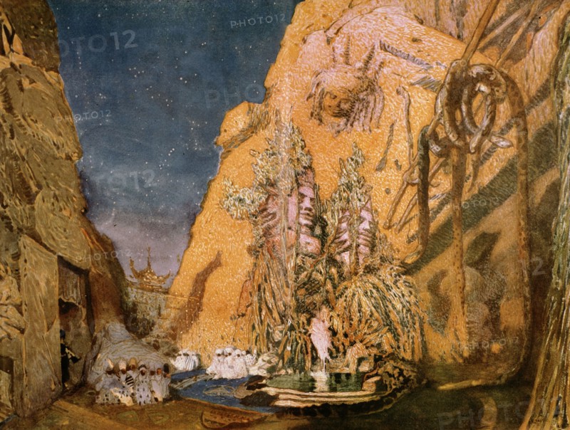 Set created by Bakst for 'The Blue God' by R. Hahn