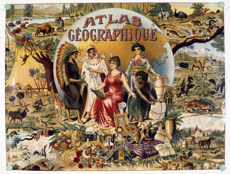 Geographical atlas presenting what was then called the five races