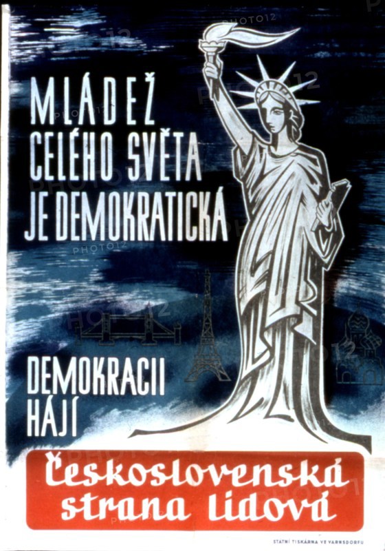 Election campaign poster: The Czech people defending democracy