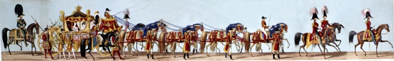 Défilé du couronnement de la reine Victoria. Le carosse de la reine.