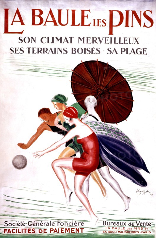Advertisement poster by Cappielo for the seaside resort la Baule-des Pins.
