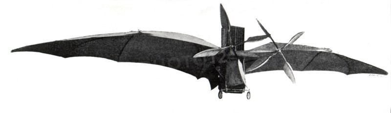 Ader's plane in flight position