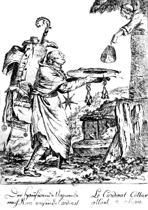 Affair of the Queen's Necklace: satirical engraving of Cardinal de Rohan