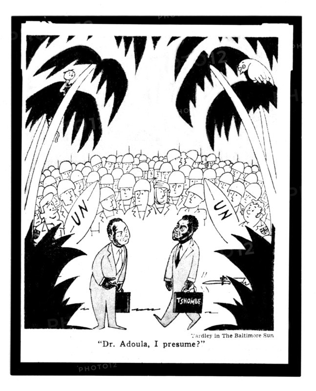 Cartoon published in the New York Times about Tshombe and UNO