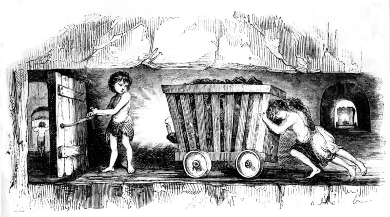 Angleterre, travail des enfants dans les mines de houille in "Le Magasin pittoresque"