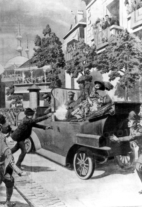Assassinat de l'archiduc François Ferdinand d'Autriche à Sarajevo - 1914
