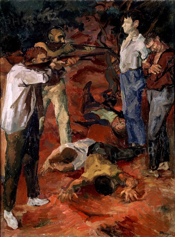 Renato Guttuso (né en 1912). La mort de Frédérico Garcia Lorca
