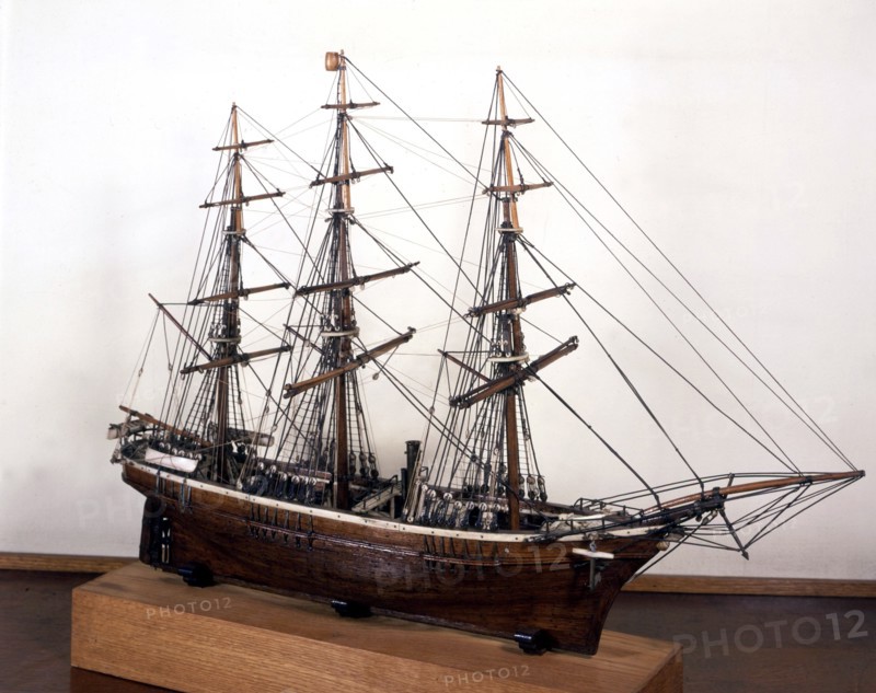Scale model of Charcot's ship 'Le Français', for his South pole expedition