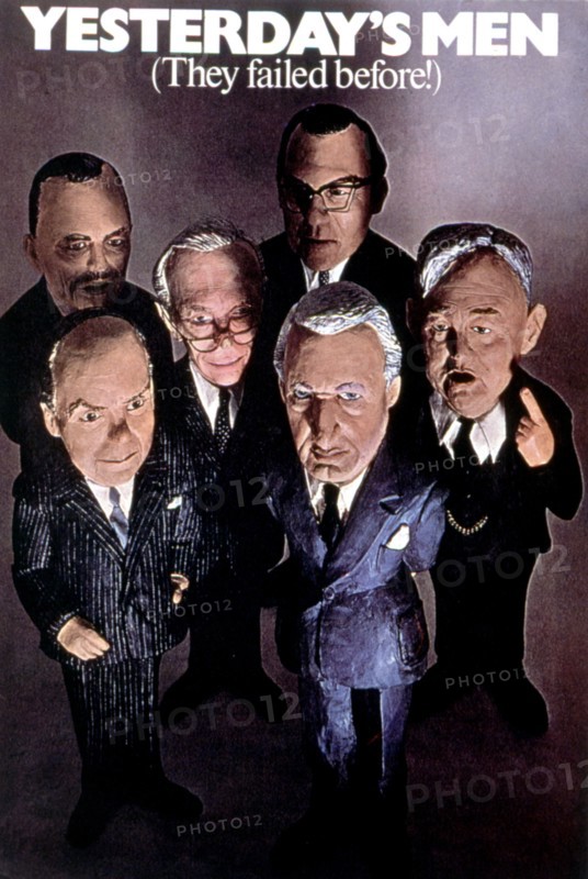 Poster published by the Labour Party against the Conservative Party: 'Yesterday's Men'