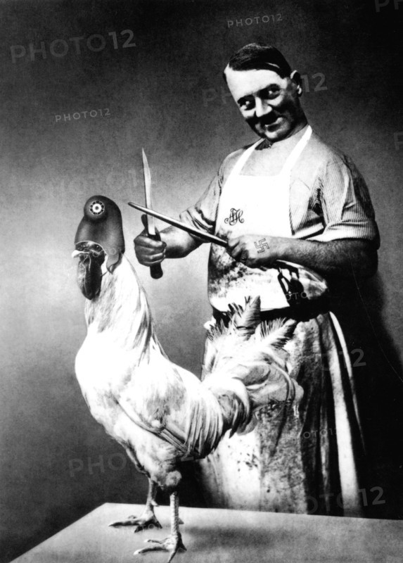 Photomontage by John Heartfield in "Regards", May 1936, 7: "Have no fear, he's a vegetarian"