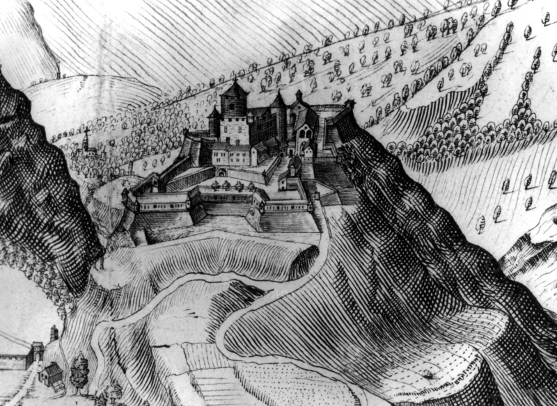 View of the castle of Exilles, in the Suze Valley (south of France), where the Man in the Iron Mask was imprisoned