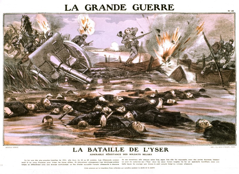 Image d'Epinal : La bataille de l'Yser (Flandres), 1914-1918
