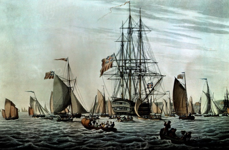 Napoléon 1er à Torbay avant le départ pour Sainte Hélène