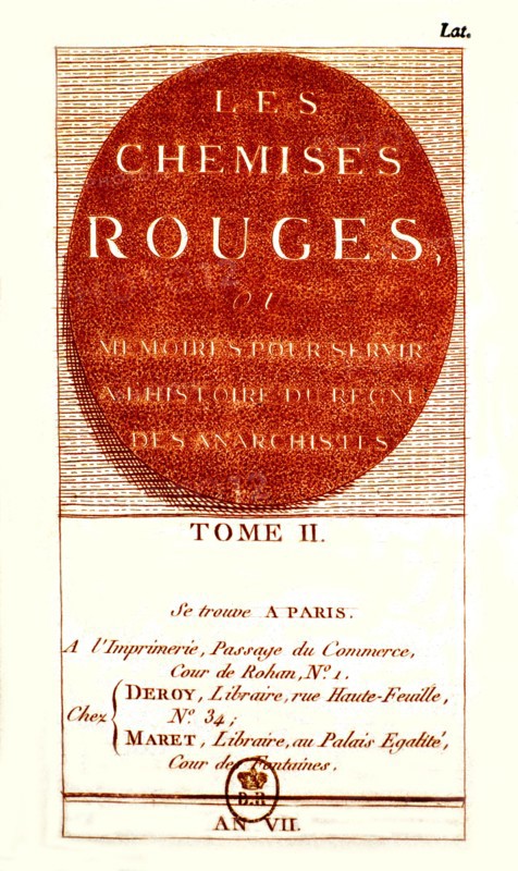 Frontispiece of the 'Red Skirts', published in Year VII of the French Revolution