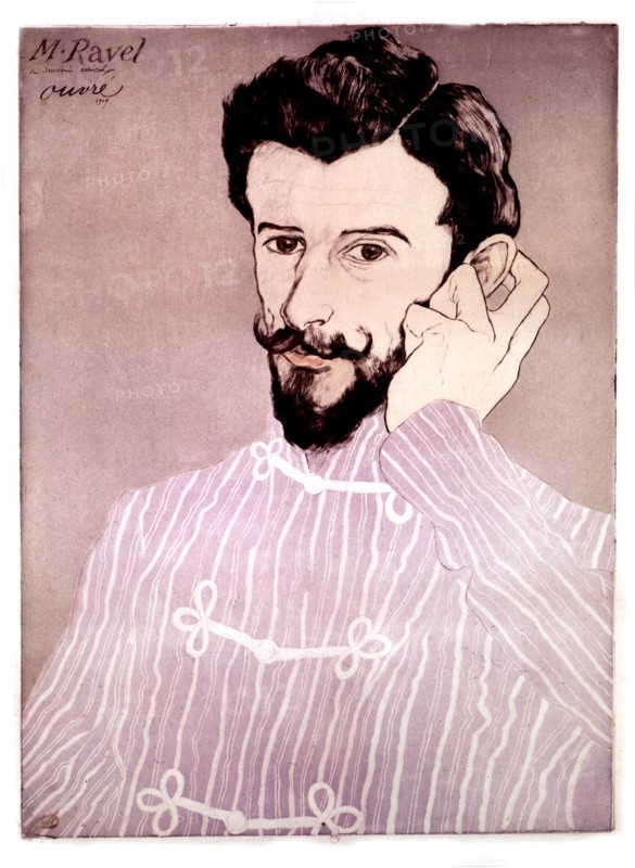 Ouvré, Portrait de Maurice Ravel en pyjama