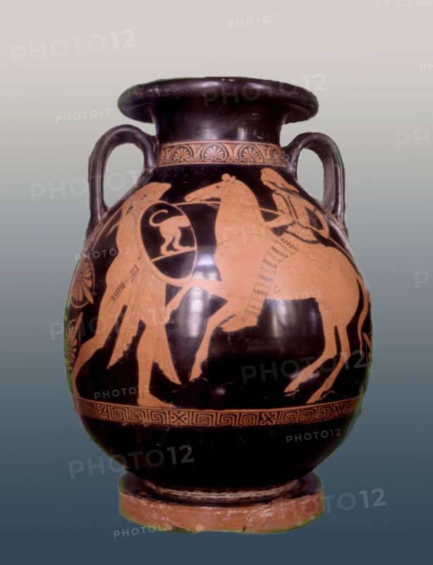 Vase attique. Combat d'amazones