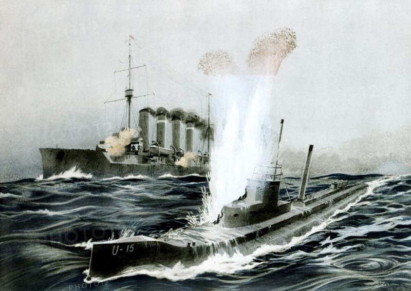 Submarine battle, World War I