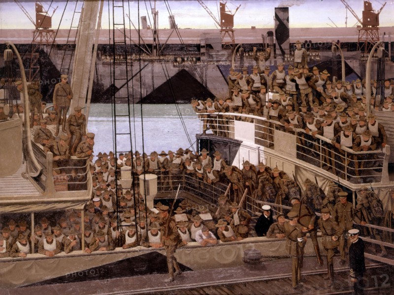 Derrick, American troops at Southampton Embarking for France