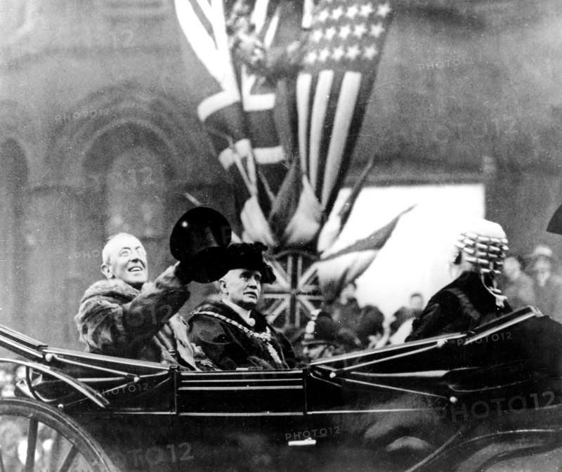 President Wilson in a barouche carriage, London
