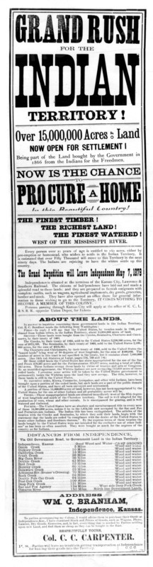 Poster about the Grand Rush for the Indian territory