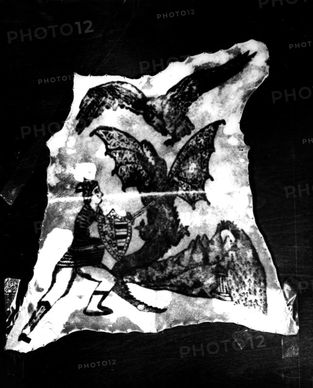Nuremberg Trials. Piece of tattooed human skin (removed from an exterminated deportee)