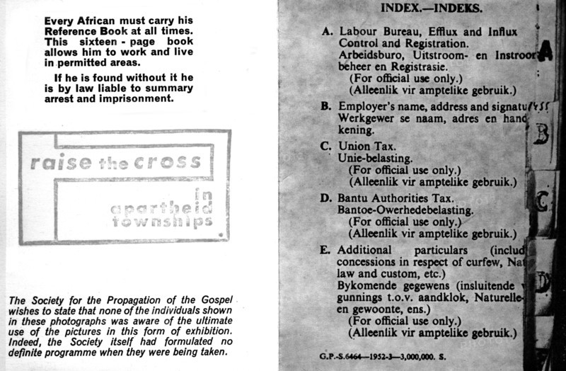 16th page of the reference book which every African in South Africa must carry on him at all times, under threat of imprisonment