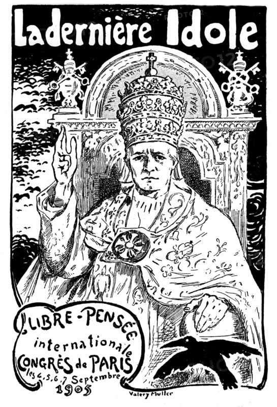 Séparation de l'Eglise et de l'Etat : Caricature anticléricale