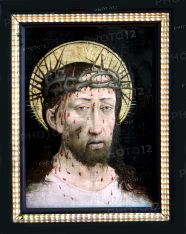 Peinture anonyme sur bois, Christ ensanglanté