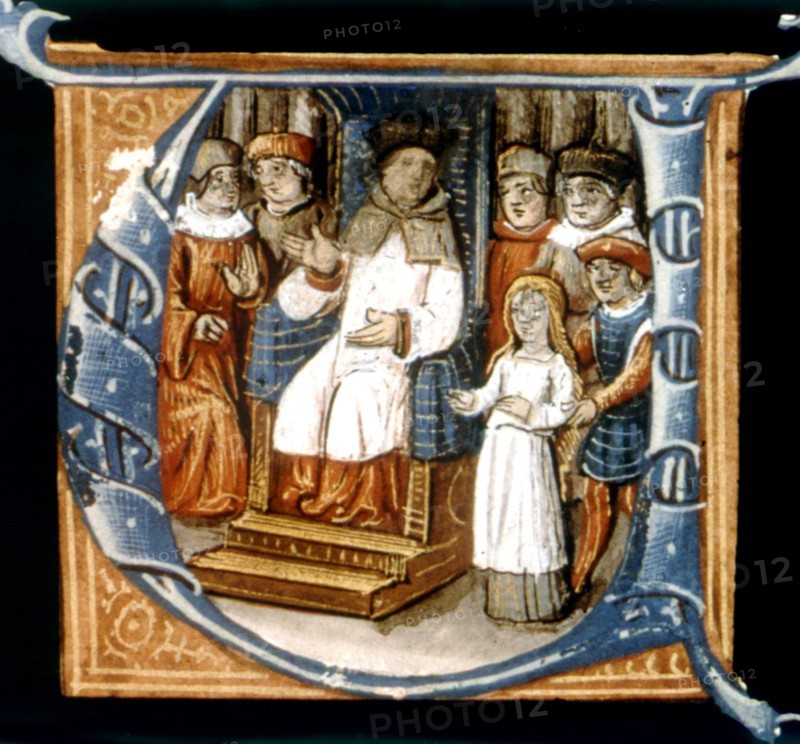 Anonymous Latin manuscript, Joan of Arc in front of her judges