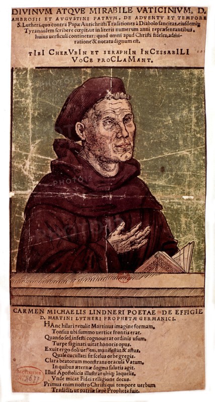 Portrait of Martin Luther, Engraving on wood