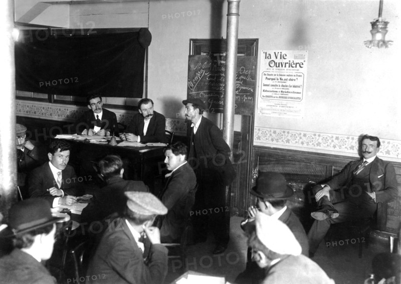 Meeting of the members of the magazine 'La Vie Ouvrière', created by Pierre Monatte